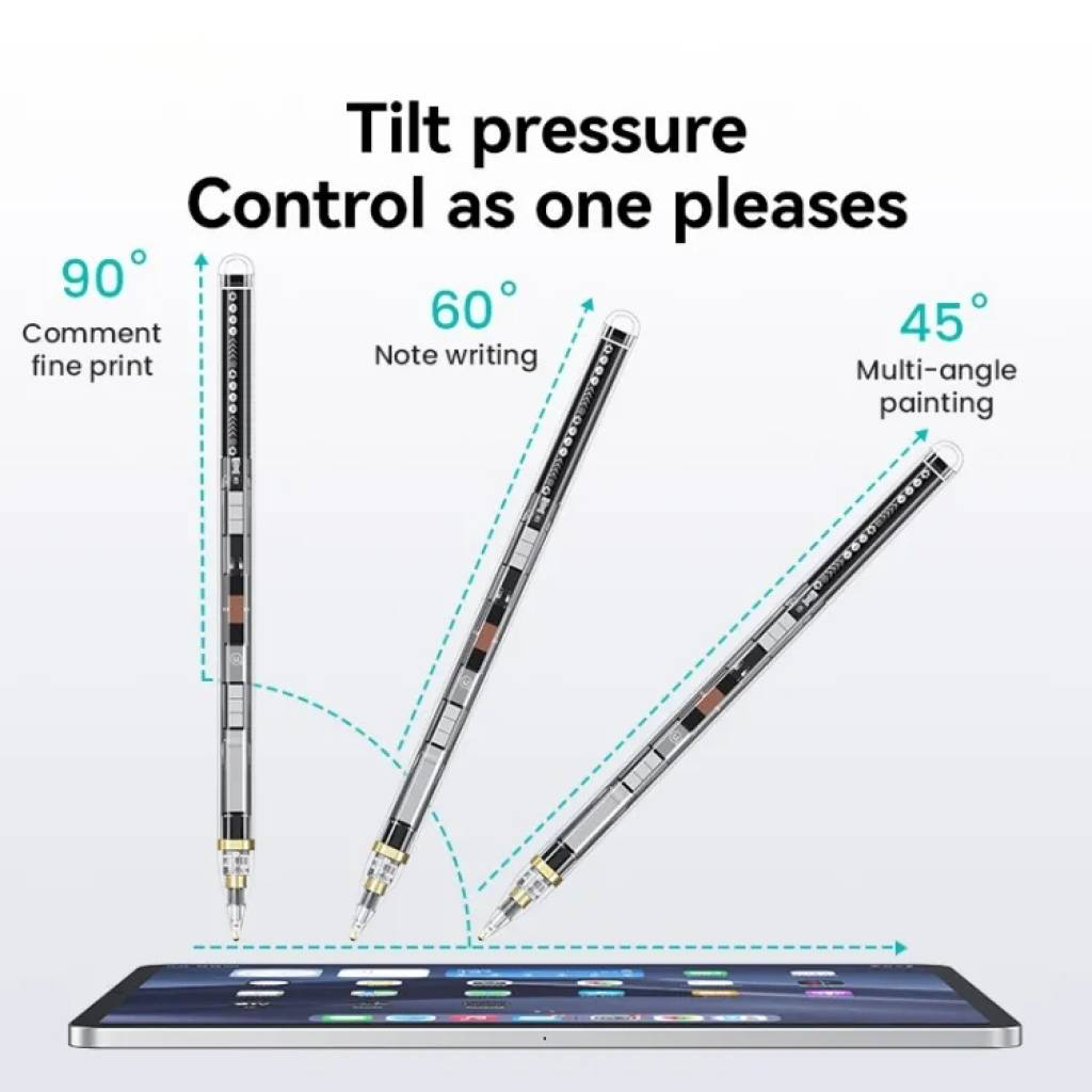 Lápiz Capacitivo iPad Sensible a la Inclinación Carga Magnética Transparente