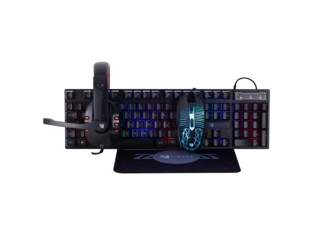 Combo Gamer XZZ-CO-02 Teclado/Mouse/Auricular/Mousepad RGB USB X-Lizzard