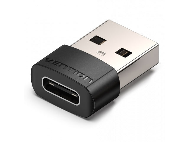 Adaptador USB-A 2.0 a USB-C Macho/Hembra / PVC / Negro
